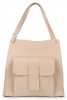 Bőr táska shopper bag Vittoria Gotti bézs 8286